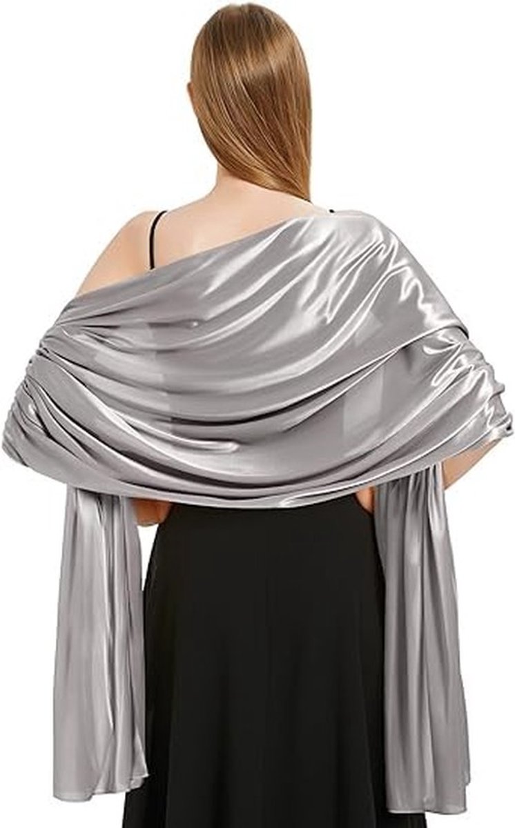 Dailygoods- Damessjaal 200 x 70 cm - Elegante Stola - Satijnen Dames Sjaal - Slijtvast en Duurzaam - Geschikt voor Bruiloften - Temperamentstijl - Avondsjaal