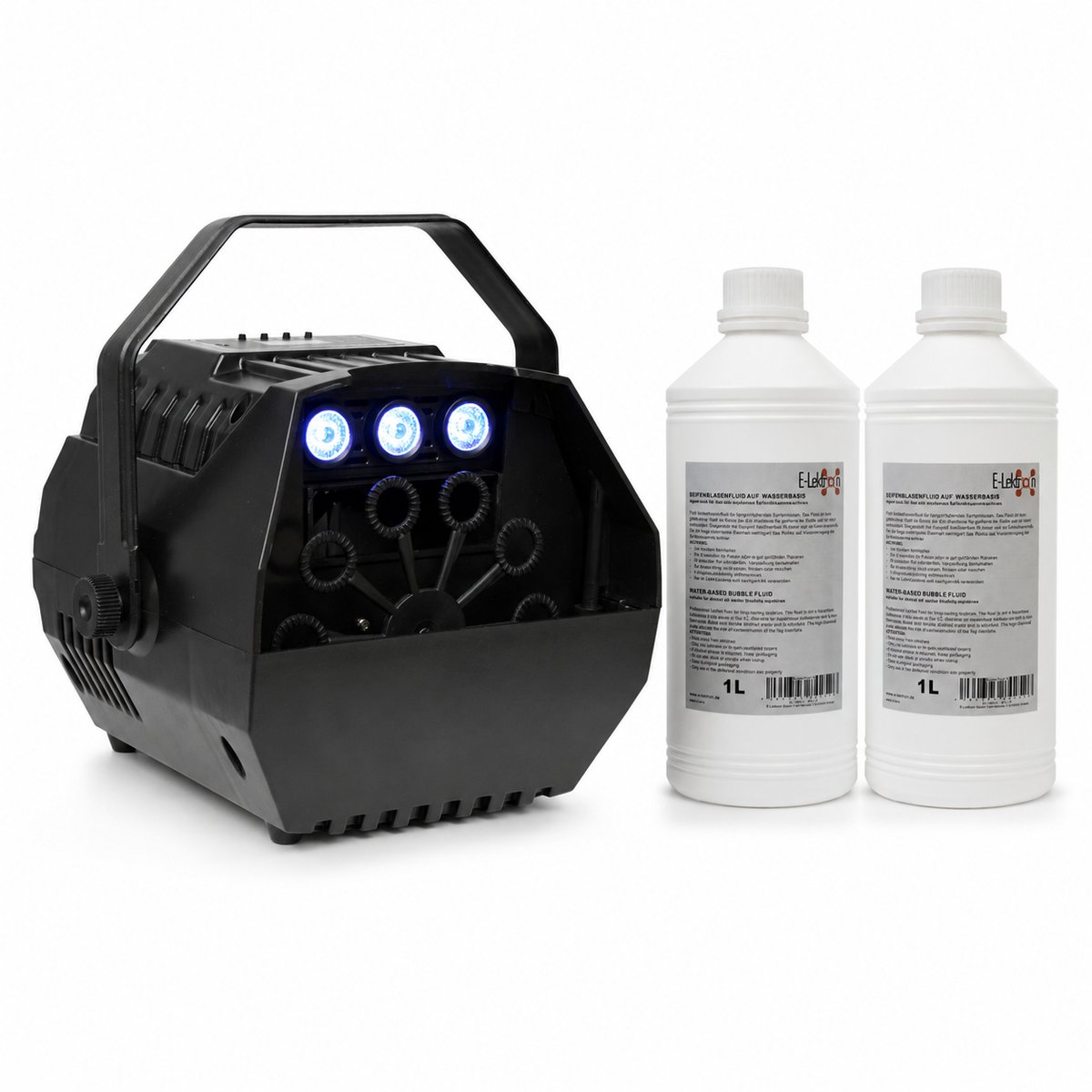 E-Lektron B102 bellenblaasmachine met 2 liter vloeistof - RGB LED-verlichting en afstandsbediening