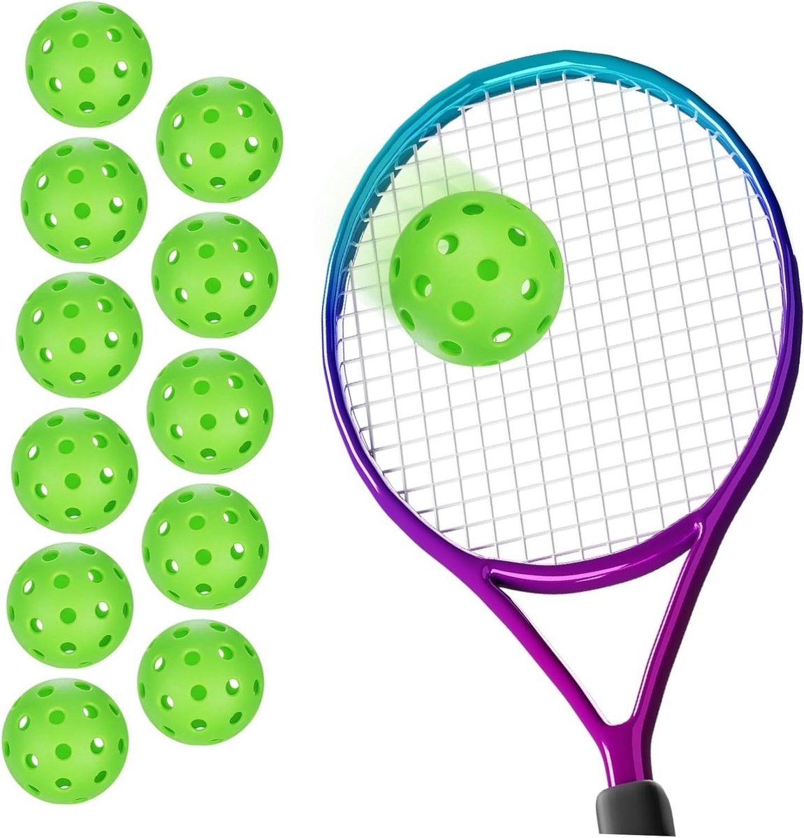 Oefenballen - Sportballen - Sport Training - Uniek Gatenontwerp - 12 Stuks - Groen