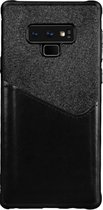 Luxe Cardslot Card Case voor Samsung Galaxy Note 9 | TPU Siliconen hoesje | Hoogwaardige Fabric & Kwaliteitsleer Back Cover | Wallet | Pasjeshouder | Zwart