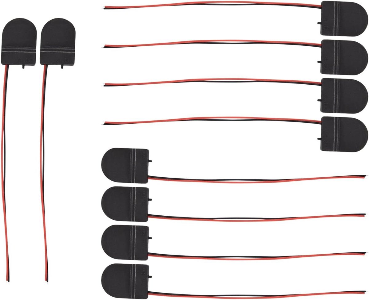 Batterijhouders - Muntcel Doosjes - Batterijen Opbergen - Met Aan/Uit Schakelaar - 10 Stuks - Zwart