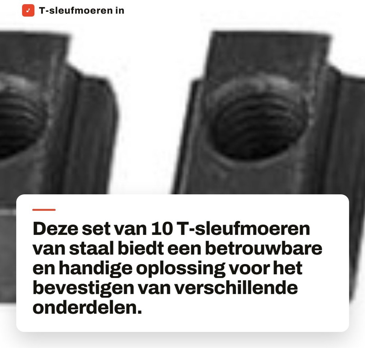 Dailygoods- T-sleufmoer 10 Stuks - Carbon Staal - Zwart Oxide - M8/M10/M12 - Schokbestendig - Rationeel Ontwerp