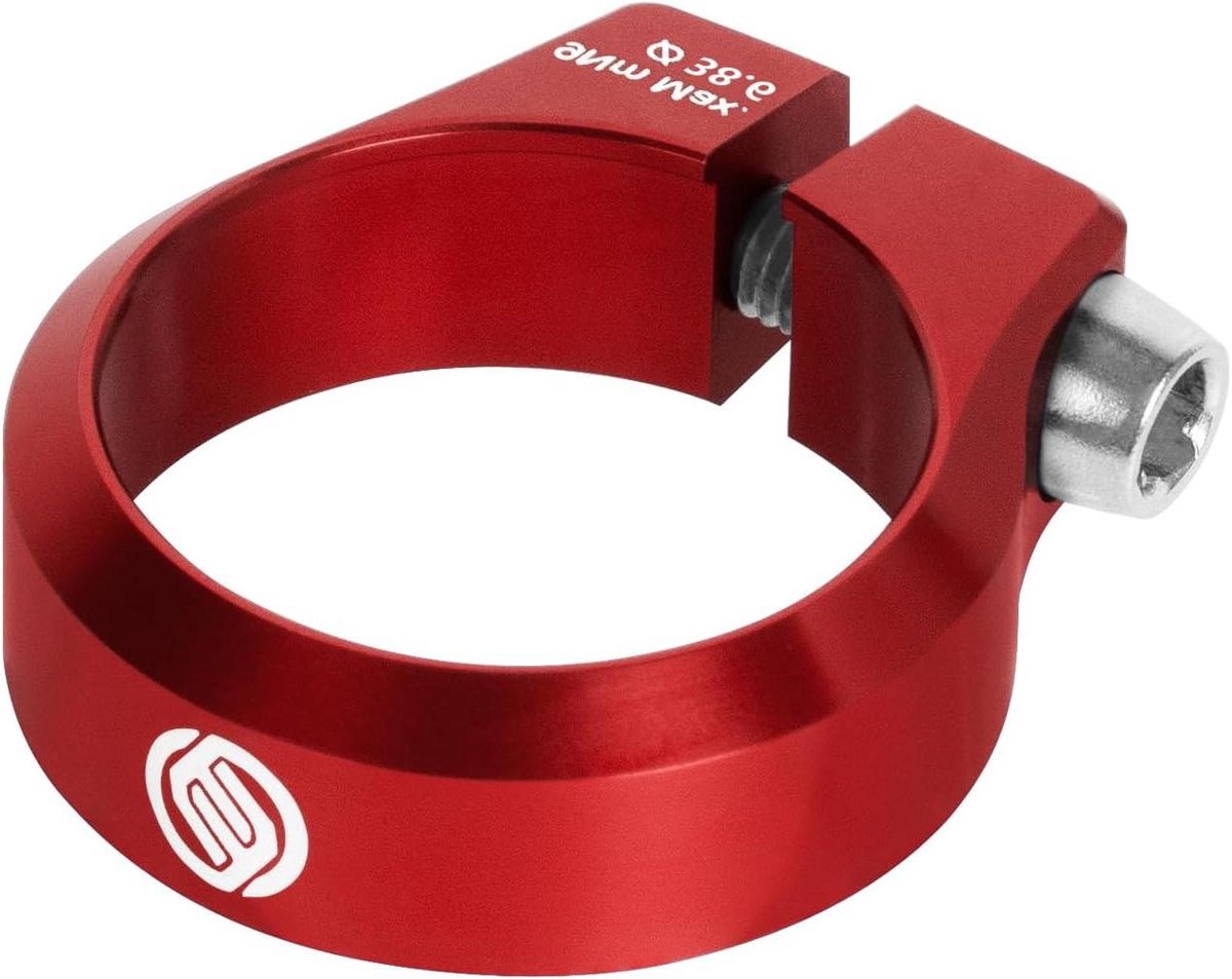 Fiets Zadelpenklem - Zadelklem - Fiets Zadel Verstellen - Lichtgewicht Aluminium - 38.6mm - Rood