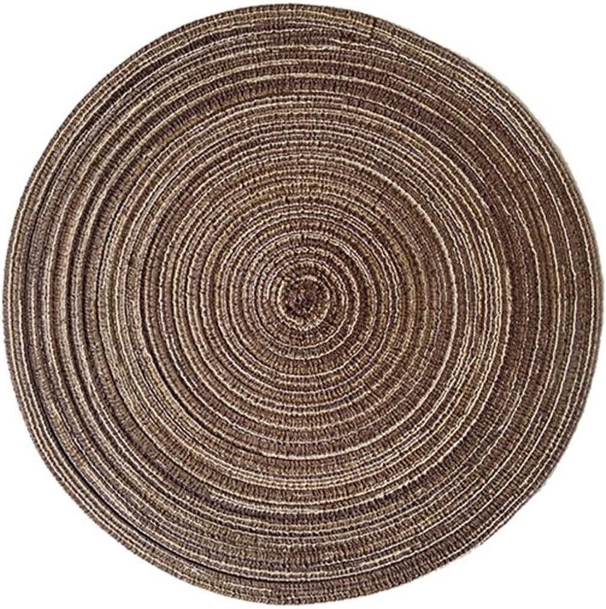 Eettafel placemats - Ronde onderleggers - Tafel beschermen - Uniek rond ontwerp - Set van 8 - Koffie