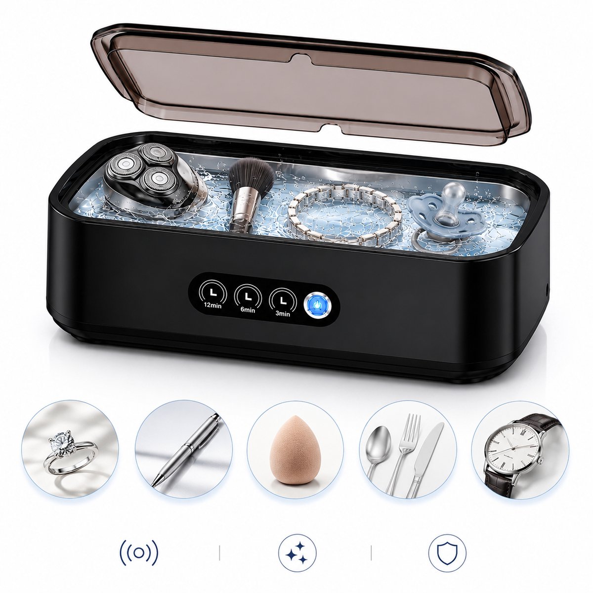 Ultrasoon Reiniger XL - 650ML - 360°-Reinigingsapparaat voor Brillen en Sieraden - Ultrasone Reiniger - Ultrasonic Cleaner