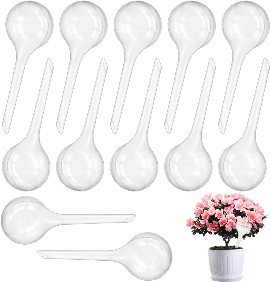 Dailygoods- Irrigatieballen 12 Stuks - Automatische Waterdruppelaar - Transparante Gietballen - Kunststof - 70ml - Eenvoudige Verzorging voor Planten - Plantenbewateringssysteem