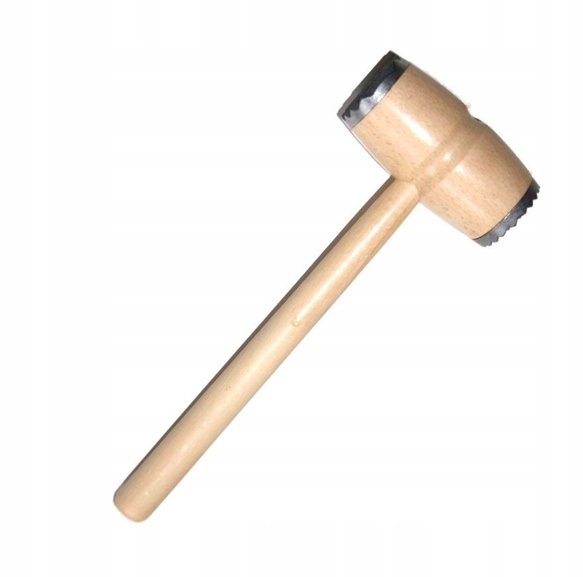 Houten Vleeshamer met 2 Metalen Opzetstukken - 29 cm