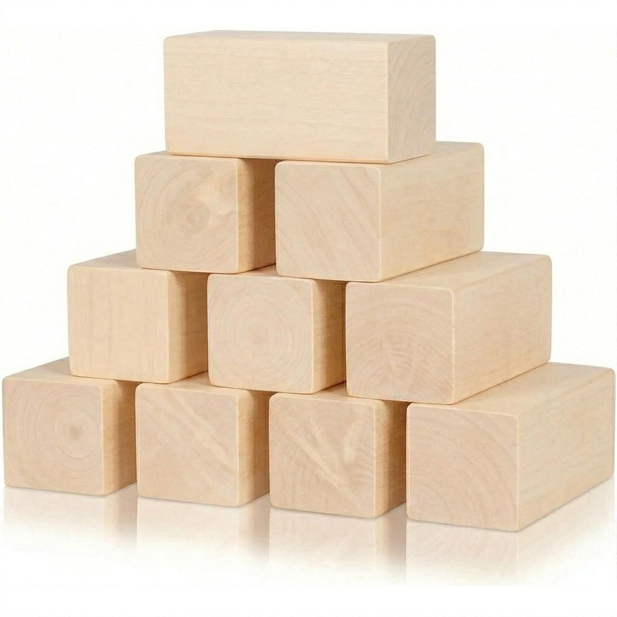JHUBERS- Lindehoutsnijblokken 10 stuks - 5 x 5 cm - Zacht en gelijkmatig - Ideaal voor knutselen - Geschikt voor beginners en experts - Snelle droogsnelheid - Houtsnijwerk