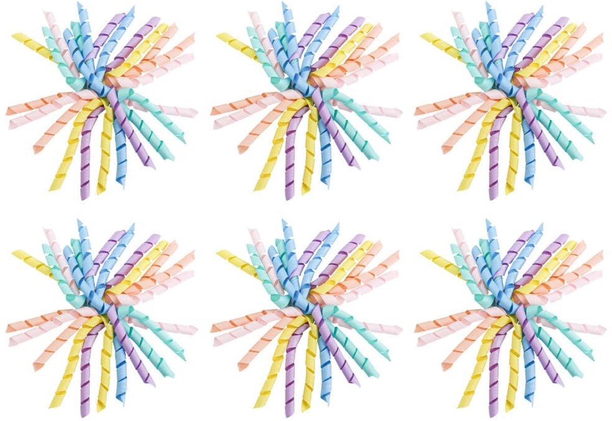 JHUBERS- Cadeaustrikken 6-pack - Zelfklevende Strikken - Kerst/Verjaardagsfeestjes - Valentijnsdag - Decoratie - Levendige Kleuren - Geschenkribbon