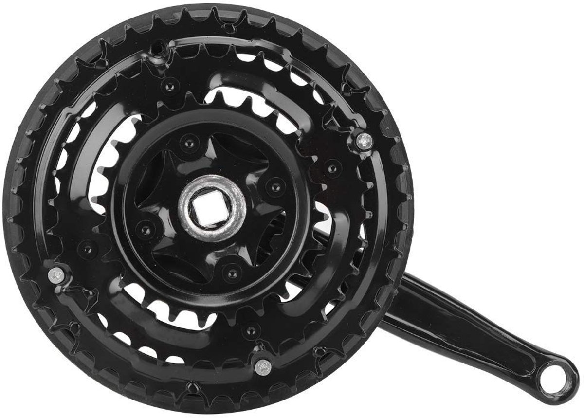 ZEYNOMAX- Crankstel 170mm - Hoog Koolstofstaal - 24-34-42T Tand - Fietsketting Cover - Eenvoudig te Installeren - Duurzaam - Fiets Crank
