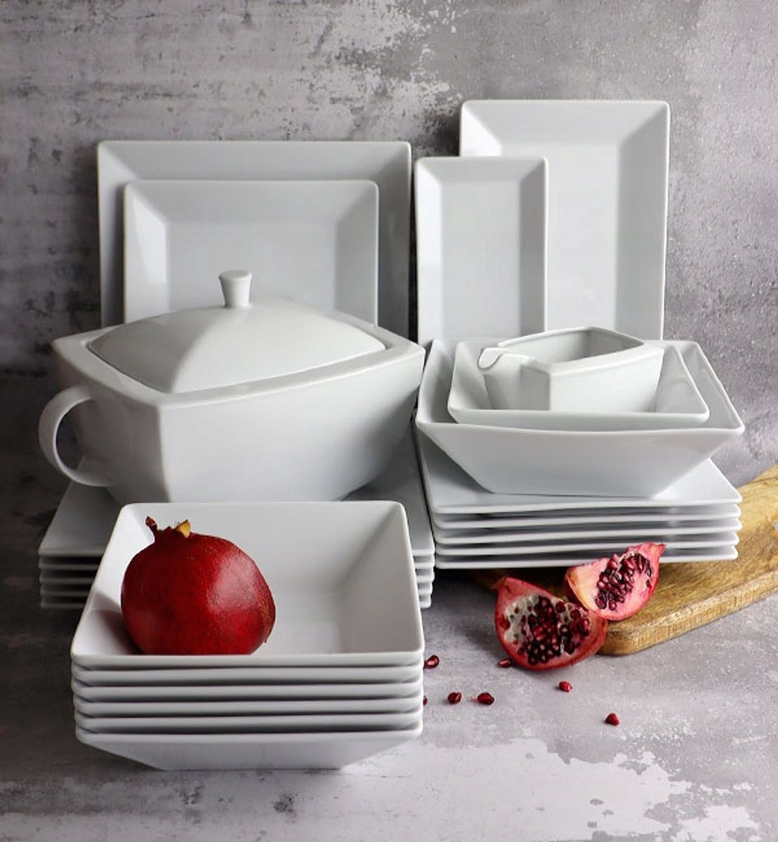 Lubiana Classic Servies 24 Delen voor 6 Personen - Wit Porselein