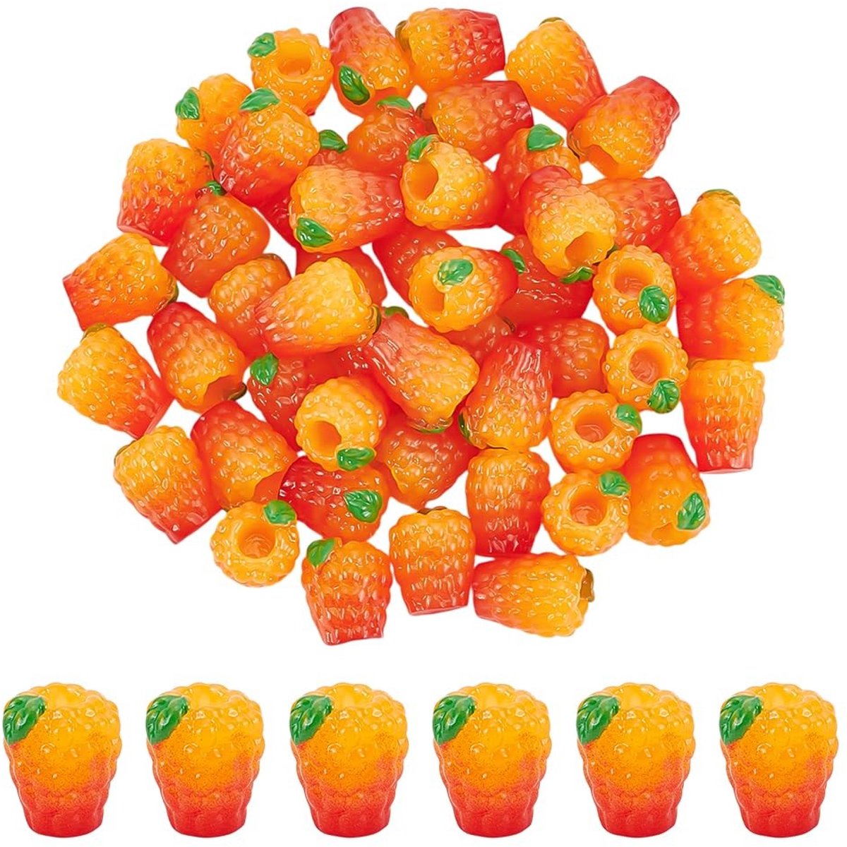JHUBERS- Kunstframboos 50 Stuks - Imitatie Fruit - Levensechte Bessen - Decoratie Fruit - Eettafel Middelpunt - Kunst Feestdecoratie - 18 x 14,5 x 13 mm - Nepfruit