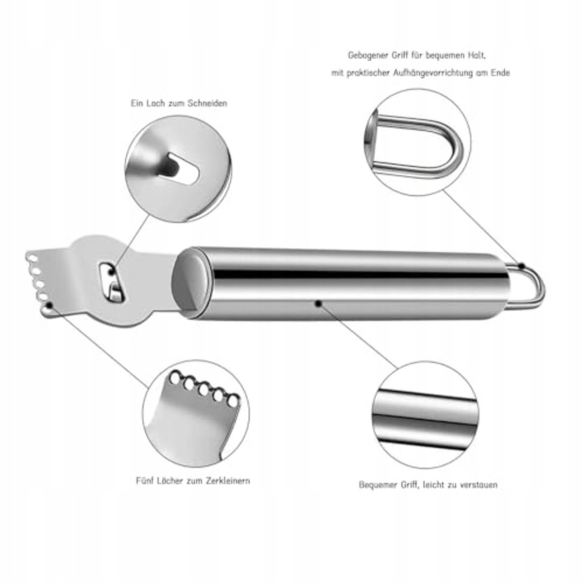 RVS Citrus Zester - Professionele Schilmesje voor Vruchten & Decoratie