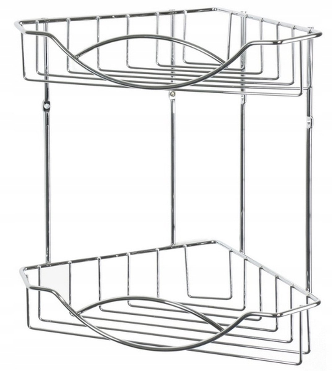 Chromen Hoekbadkamerrek AWD02080046 - Dubbele Wandplank