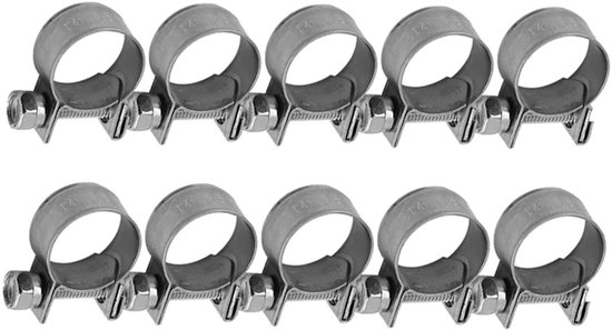 BRENZOOS- Slangklemmen Assortiment - 10 Stuks - RVS - Verstelbaar - Mini Formaat (14-16mm) - Hoogwaardige Kwaliteit - Antiroest - Slangklem — afbeelding 5