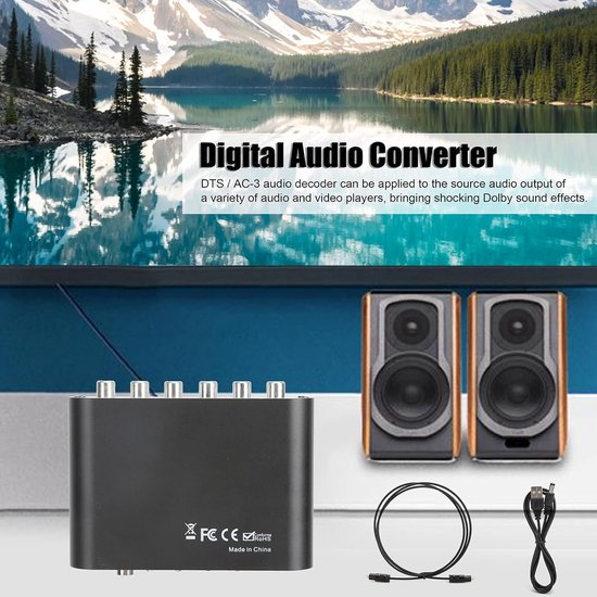 Audioconverter - Audio Decoder - Home Cinema - 5.1 Kanaals Audio - Compact Formaat - Zwart — afbeelding 2