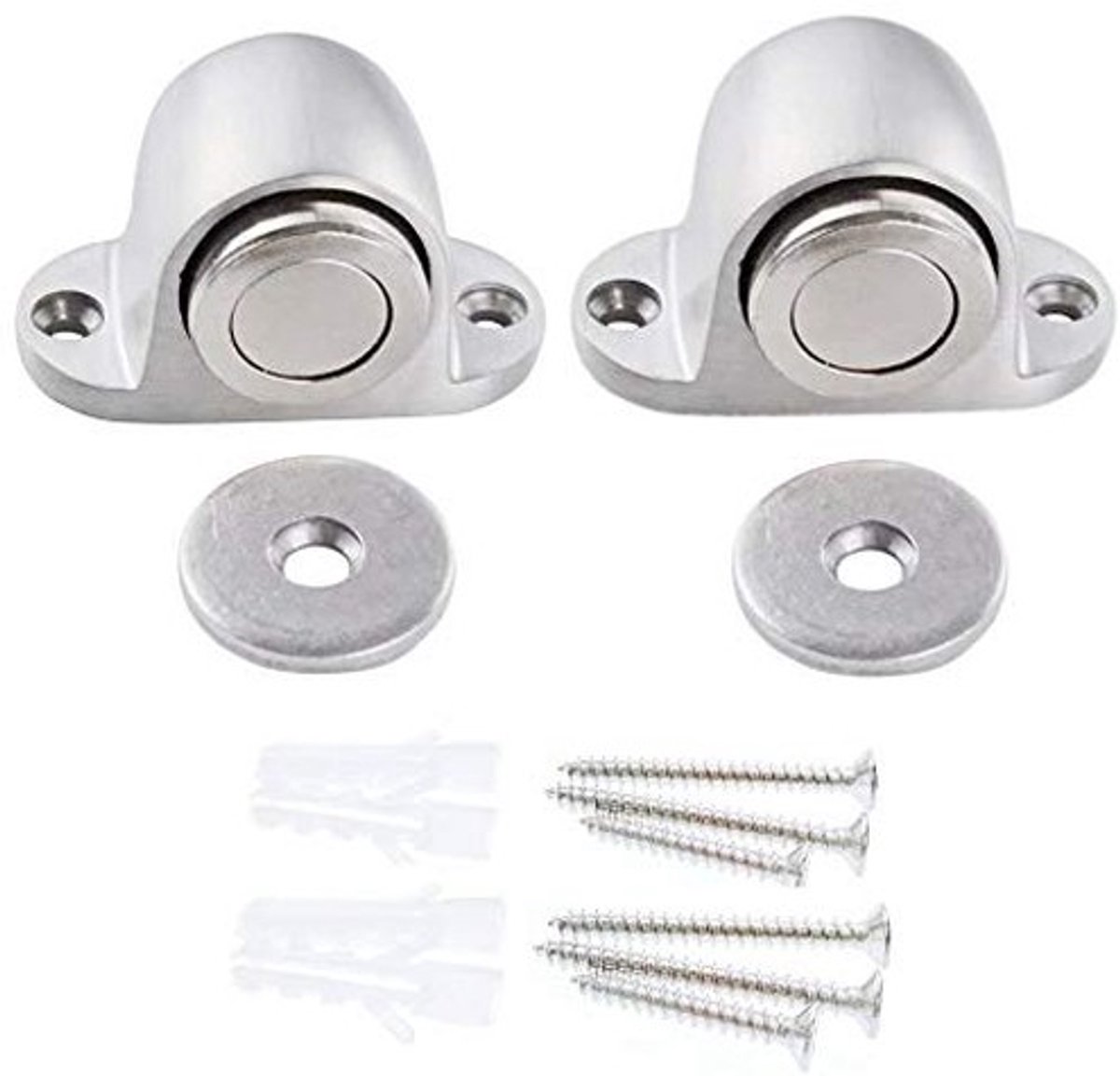 LIVIA HOME- Deurslot Magnetisch - Roestvrij Staal - Deurstopper - Schokbestendig - Inclusief Bevestigingsschroeven - Afmetingen 5,3 x 3,2 x 3 cm - Deurbuffer