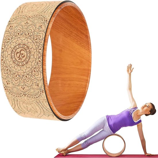 Yoga Wiel - Flexibiliteit Trainer - Houding Verbeteren - Natuurlijk Hout Materiaal - 33cm Diameter - Houtkleur — afbeelding 5
