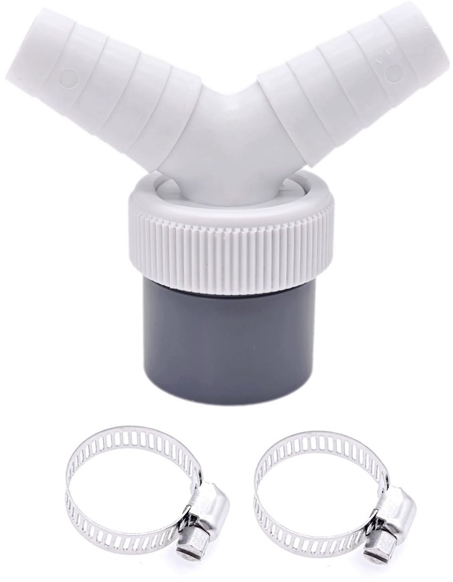 LIVIA HOME- Afvoerslangconnector Duurzaam - 2-Weg Y-Splitter - Afvoerslangverbindingsadapter - Voor Wasmachine/Condensdroogtrommel - Geschikt voor Slangdiameter 19-24 mm - Aansluiting voor Afvoerbuis 40 mm - Afvoeradapter