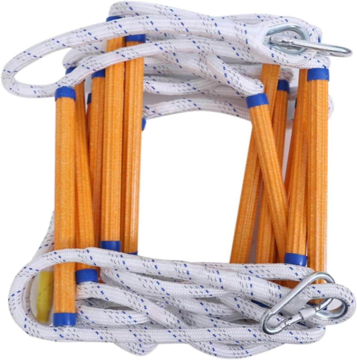 Noodladder - Touwladder - Veilige Evacuatie - Robuuste Haken - 12 Meter - Zwart