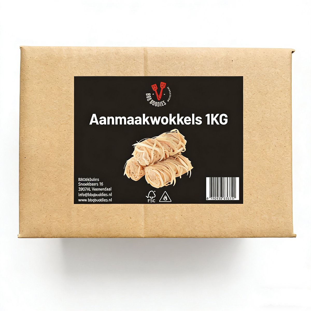 BBQBuddies Aanmaakwokkels 1KG – BBQ Aanmaakblokjes voor Kamado, Haard, Vuurkorf en Pizzaoven – Geurarm & Makkelijk Aansteken