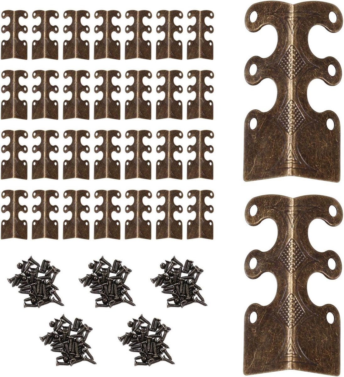 Hoekbeschermers Plinten - Metaal Beslag - Meubels Verfraaien - Vintage Stijl - 30 Stuks - Brons