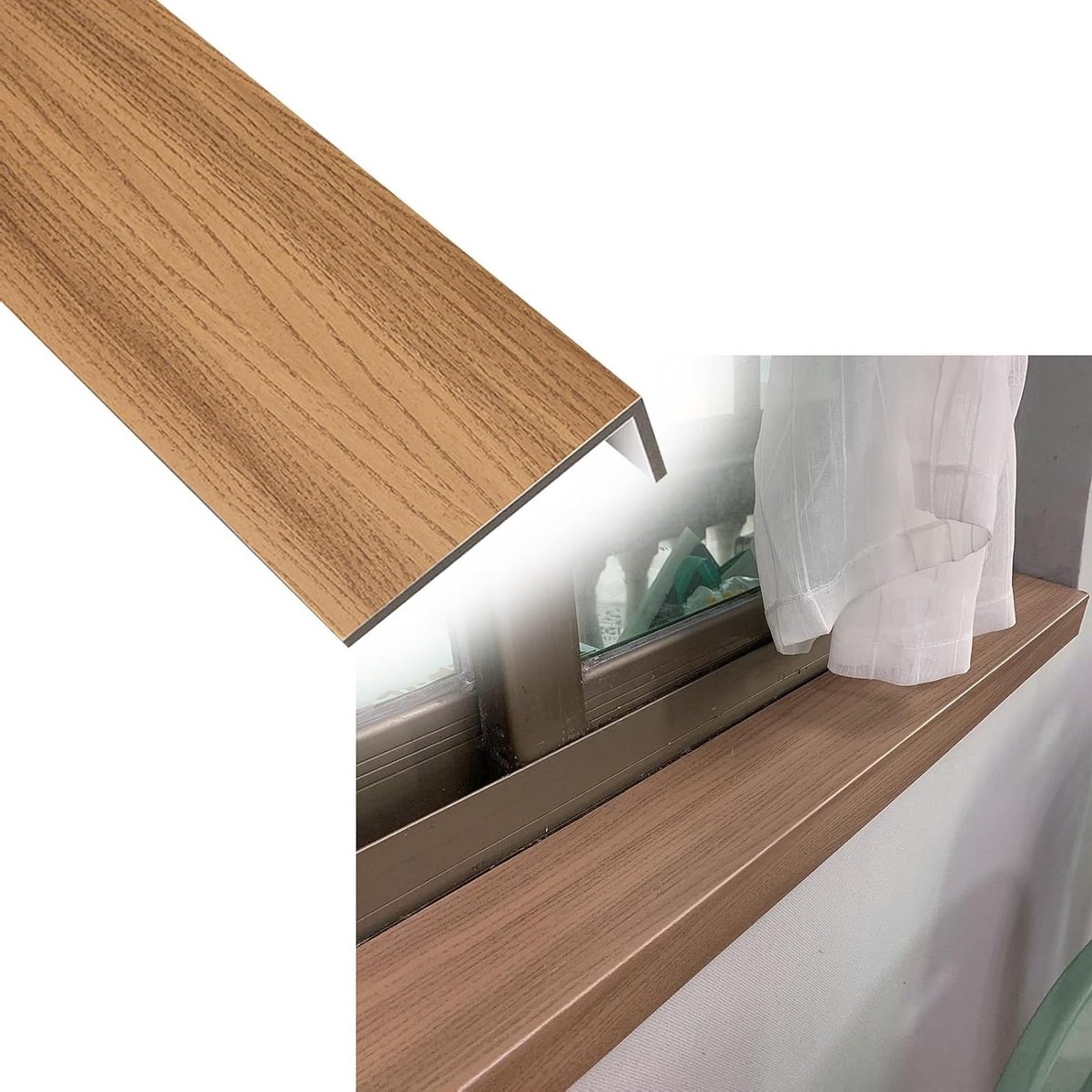Vensterbankhoes - Beschermer Aanrecht - Interieur Verbeteren - Krasbestendig Oliebestendig - 60 x 10 cm - Houtnerf