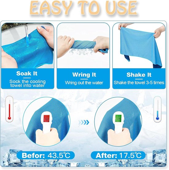 Sporthanddoeken - cooling towel - Verkoelende Handdoek - Koel handdoeken - Cooling Towel - Koelende Sportdoeken - Microvezel - Fitness - Ice Towel - ijshanddoek - Sneldrogende Nekkoeldoek - 4 Stuks - 100x30cm — afbeelding 2