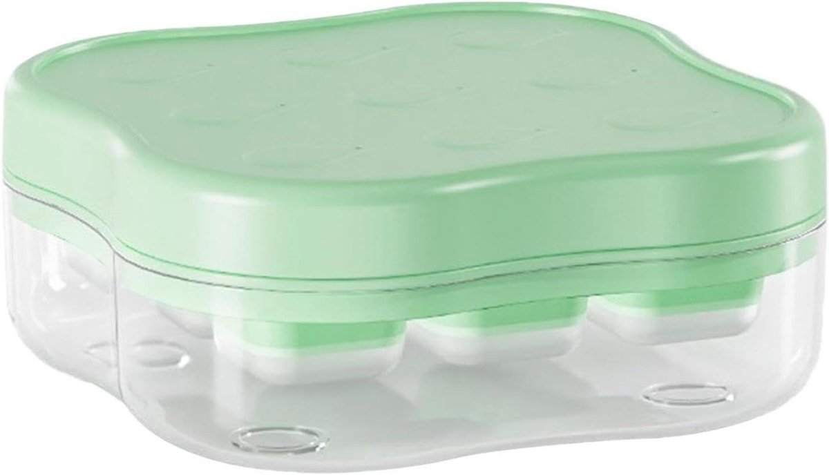 IJsblokjesvorm - Vriezerbakje - Drankjes Koelen - 9-Druk Systeem - 11x11x4.6cm - Groen