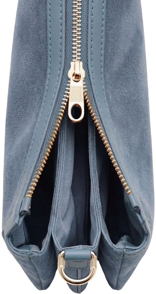 BIASIA Leren schoudertas Feather Small Crossbody Bag Denim blauw