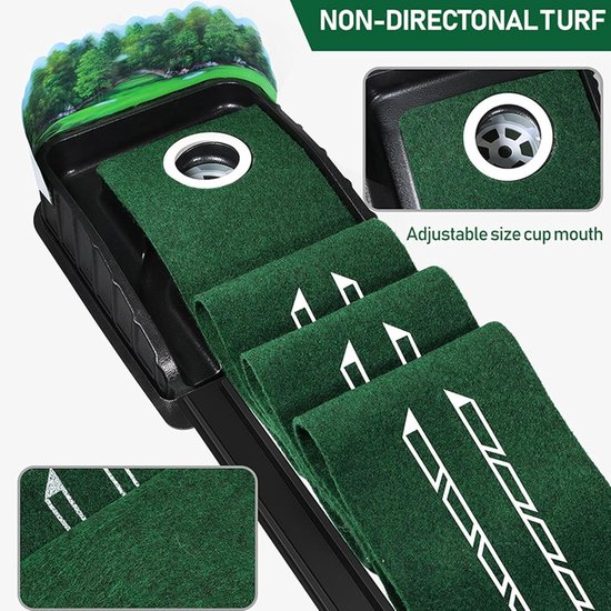 Putting Mat Golf - Golfmat Oefen - Golf Putting Trainer - Golf Accessoires - Indoor Golf - Draagbare - Simuleert een Echte Putter — afbeelding 2