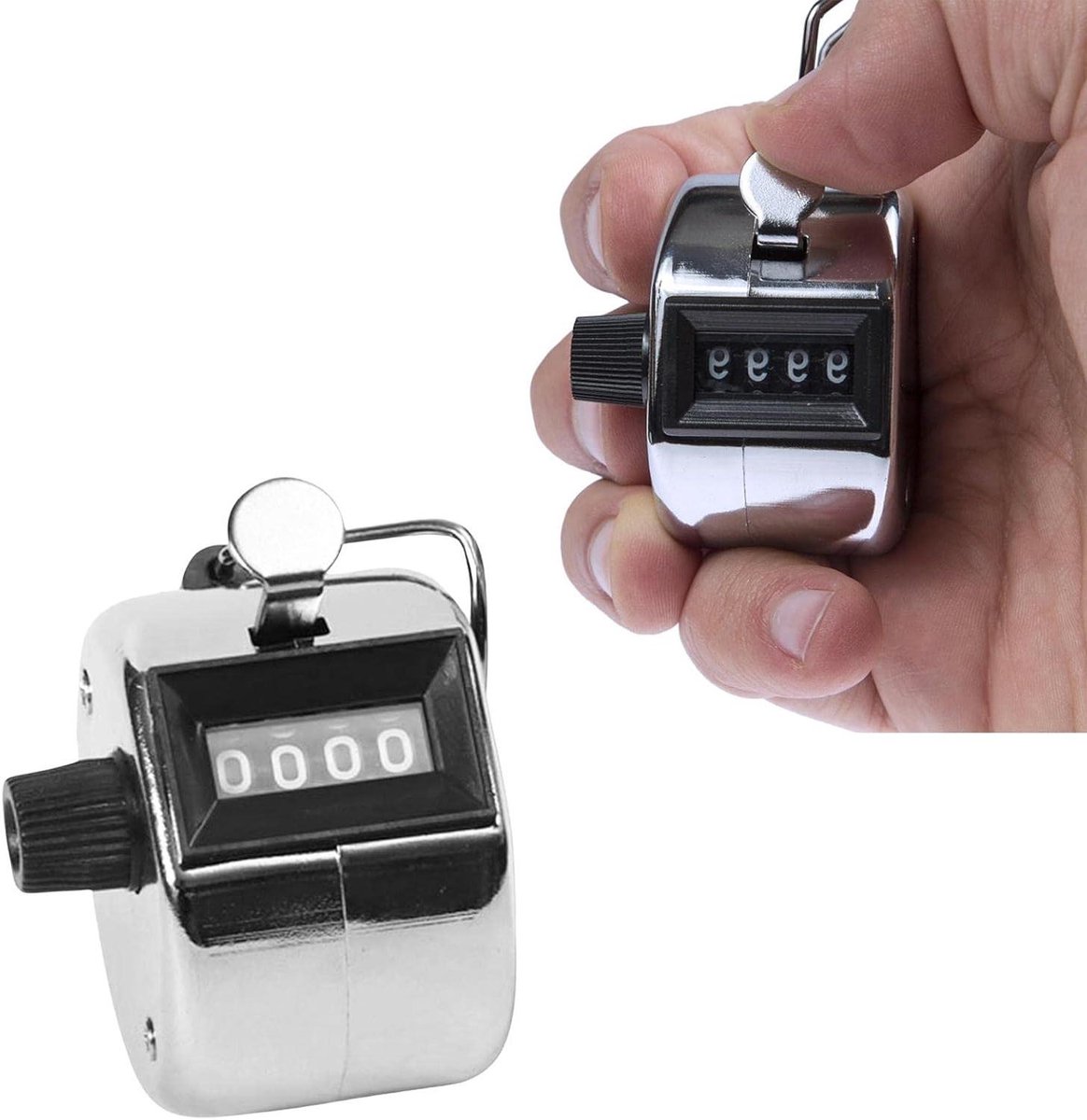 Tally Counter Clicker - Handmatige Teller - Activiteiten Bijhouden - Mechanisch Geen Batterijen - 0-999 Tellingen - Metaal