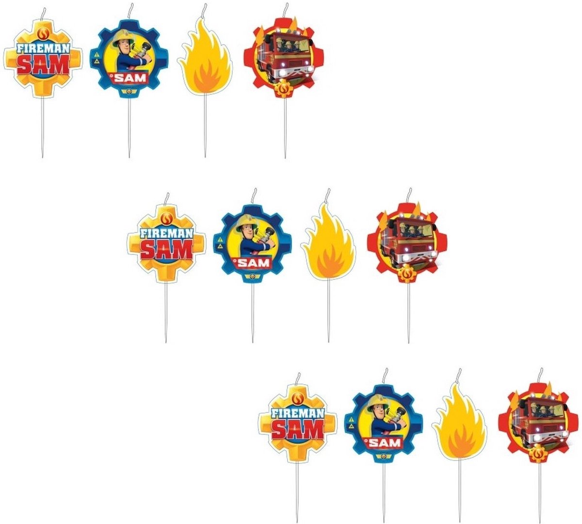 Brandweerman Sam - Verjaardagskaarsjes - Taartkaarsjes - Kaarsen - Set van 12