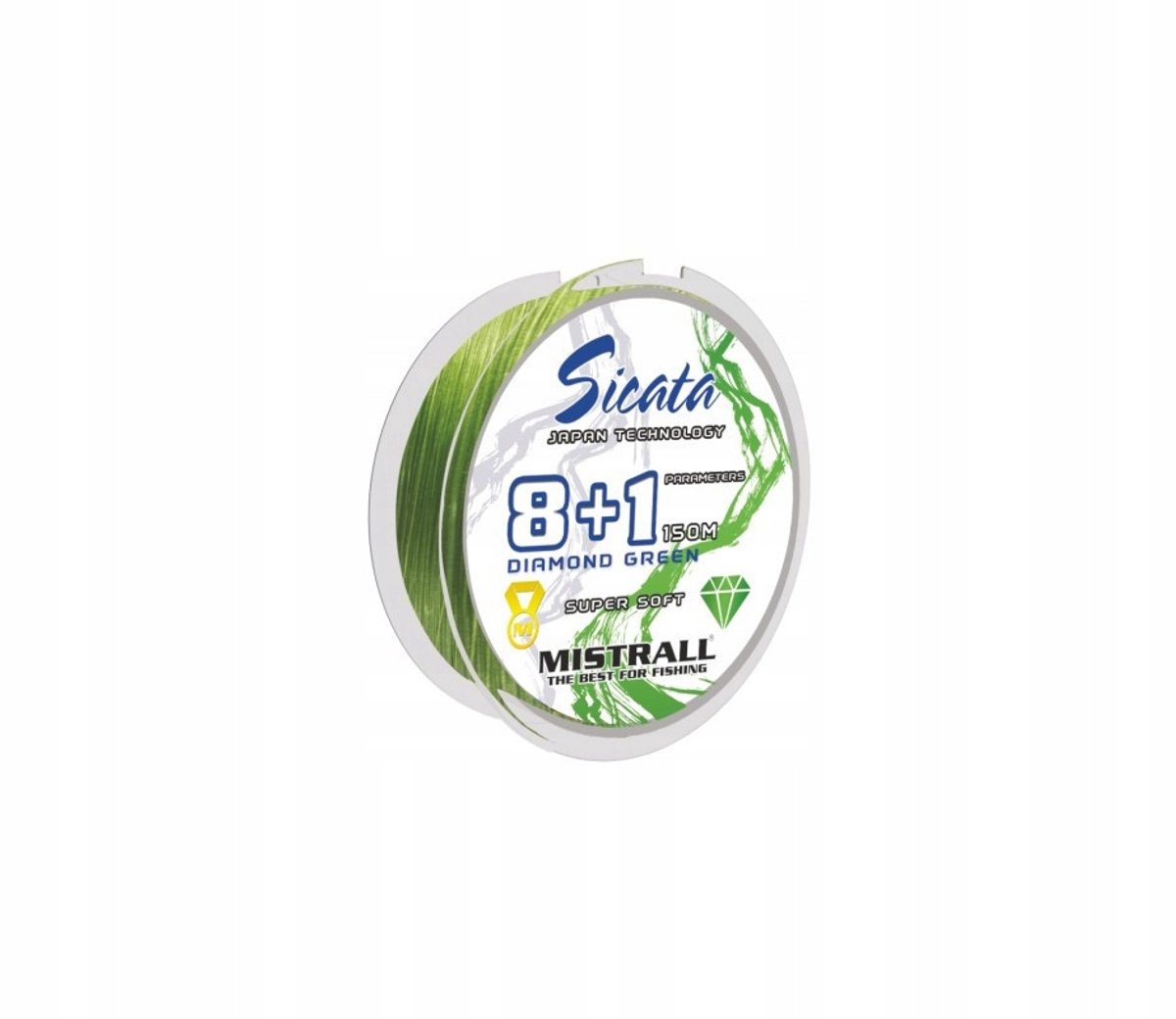Mistrall Sicata JGS X8+1 Visgraad Vlechtlijn Groen 0.20mm 150m