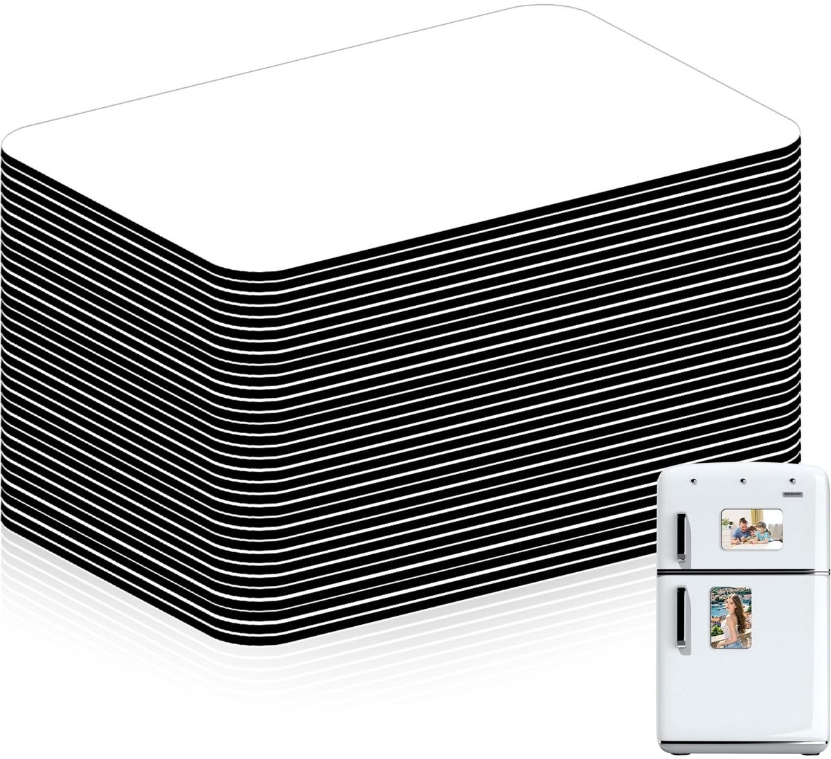 Dailygoods- Koelkastmagneten 50 stuks - 5,5 cm x 7,5 cm - Sterke Magneet - Decoratieve Magneten - Doe-het-zelf - HD-sublimatiecoating - Sublimatiemagneten
