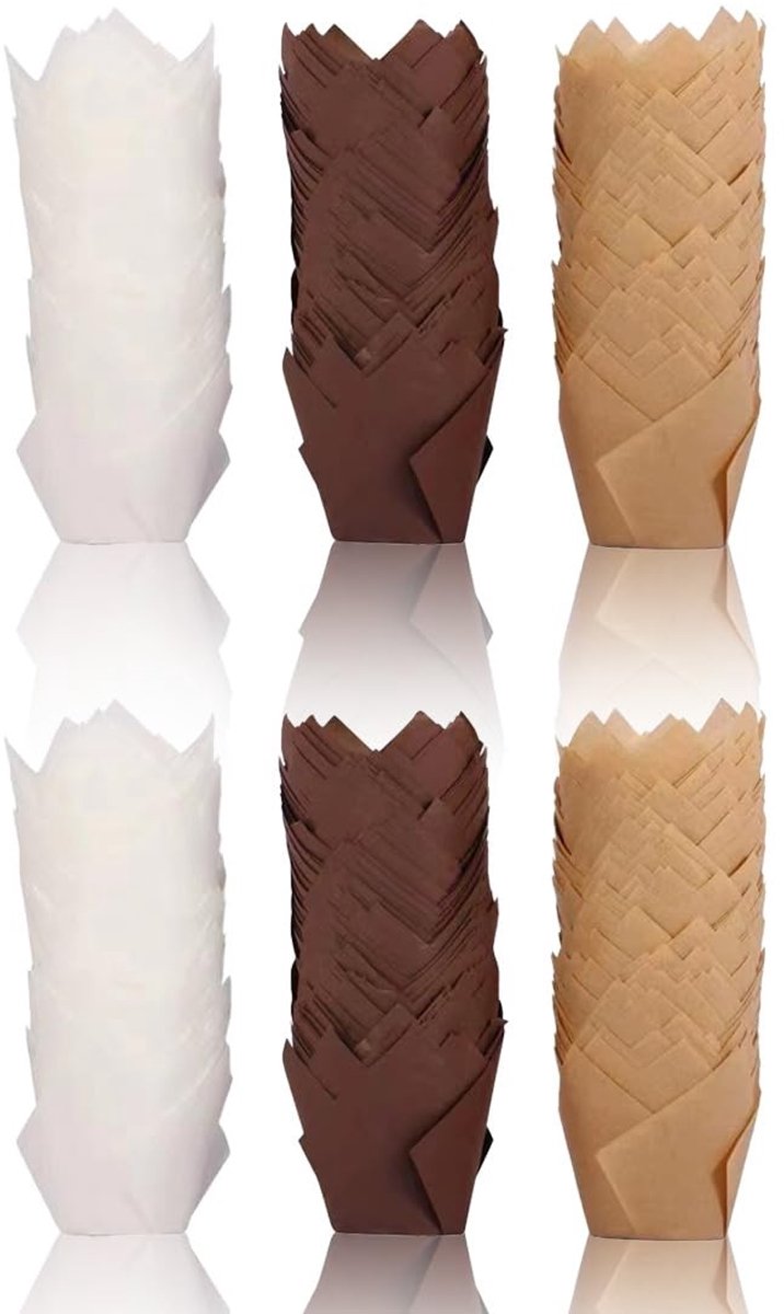 Dailygoods- Muffinvormpjes 150 stuks - Papieren Vormen - Geschikt voor Cupcakes - Voedselveilig Papier - Temperatuur tot 220 °C - Ideaal voor Feestjes - Bakvormpjes
