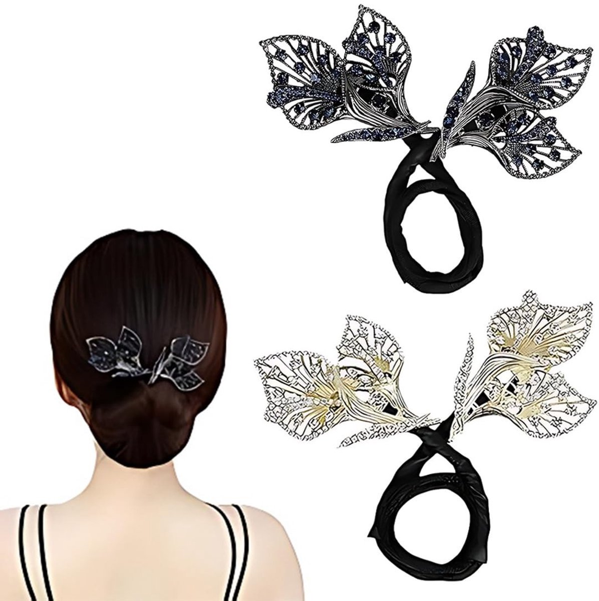 Dailygoods- Haarknot Maker - 2 Stuks Haaraccessoires - Donut Knotrolband - Elegant en Modieus - Geschikt voor Alle Haartypes - Veilig en Gemakkelijk in Gebruik
