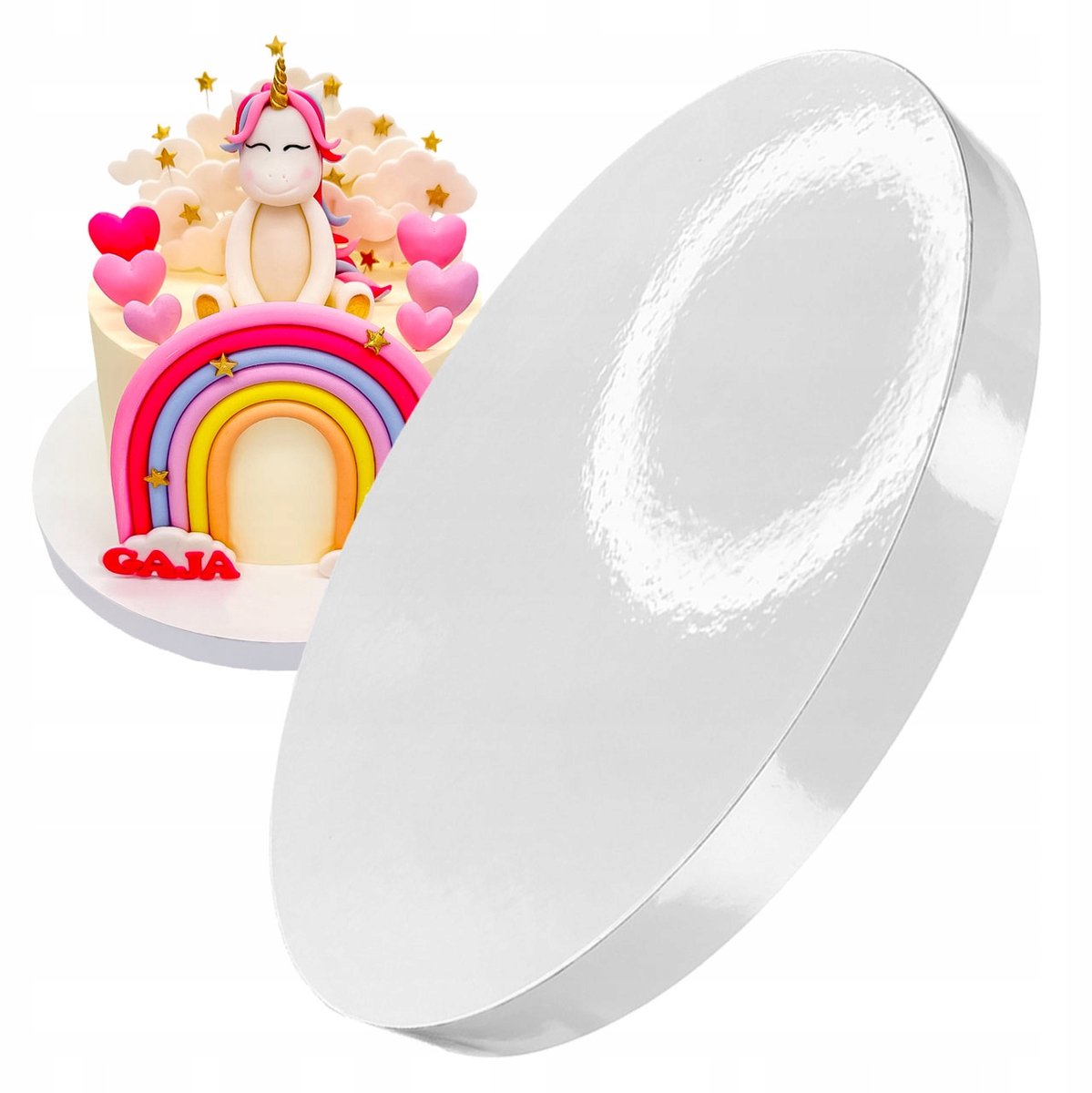 Taartbodem massief wit 34 cm dik - Brand4Cake