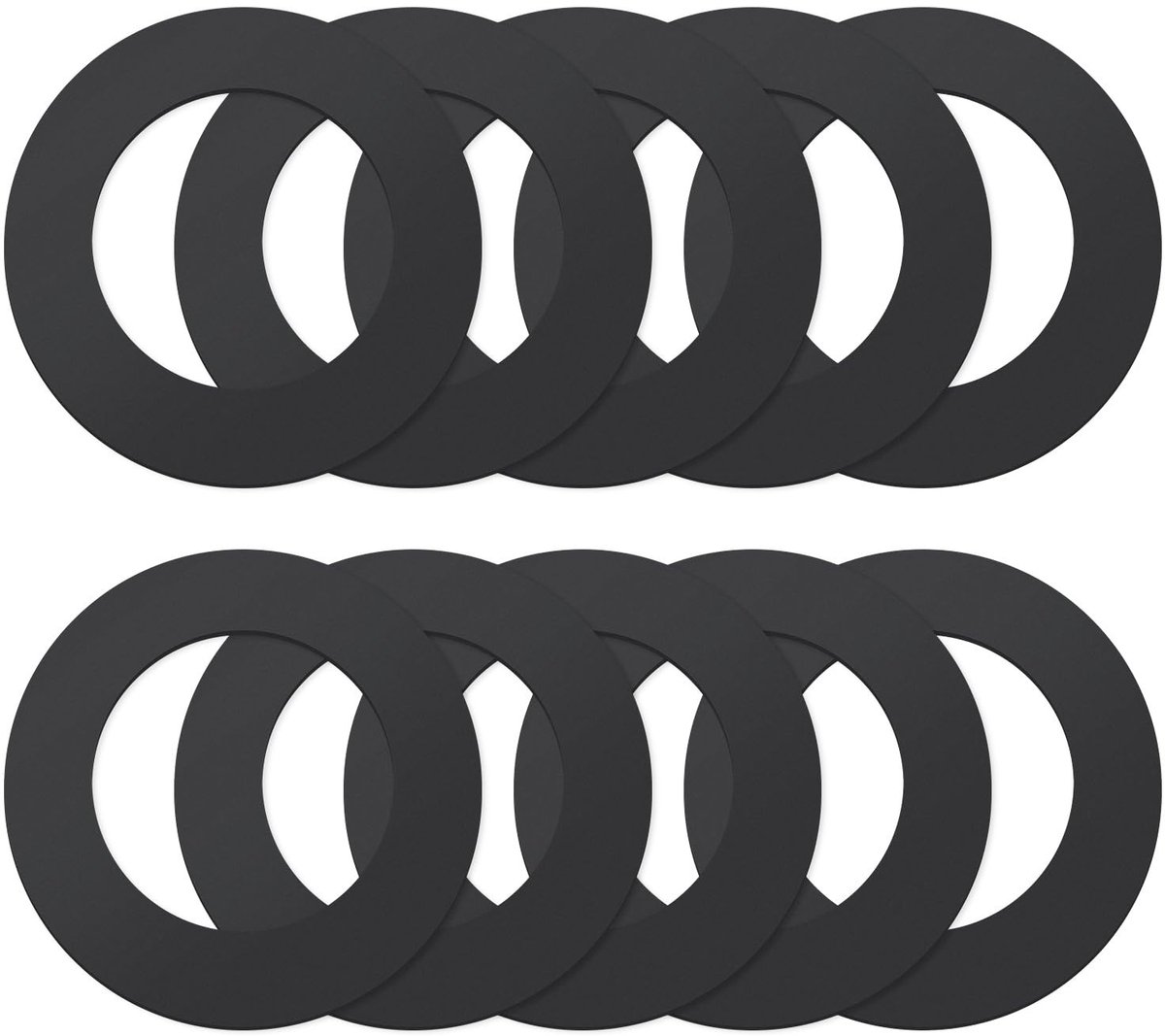 Dailygoods- Rubber Pakking 10 Stuks - Afdichting - Badafvoer - Waterdicht - Zwart - 1-3/4" ID x 2-3/4" OD - Afdichtring