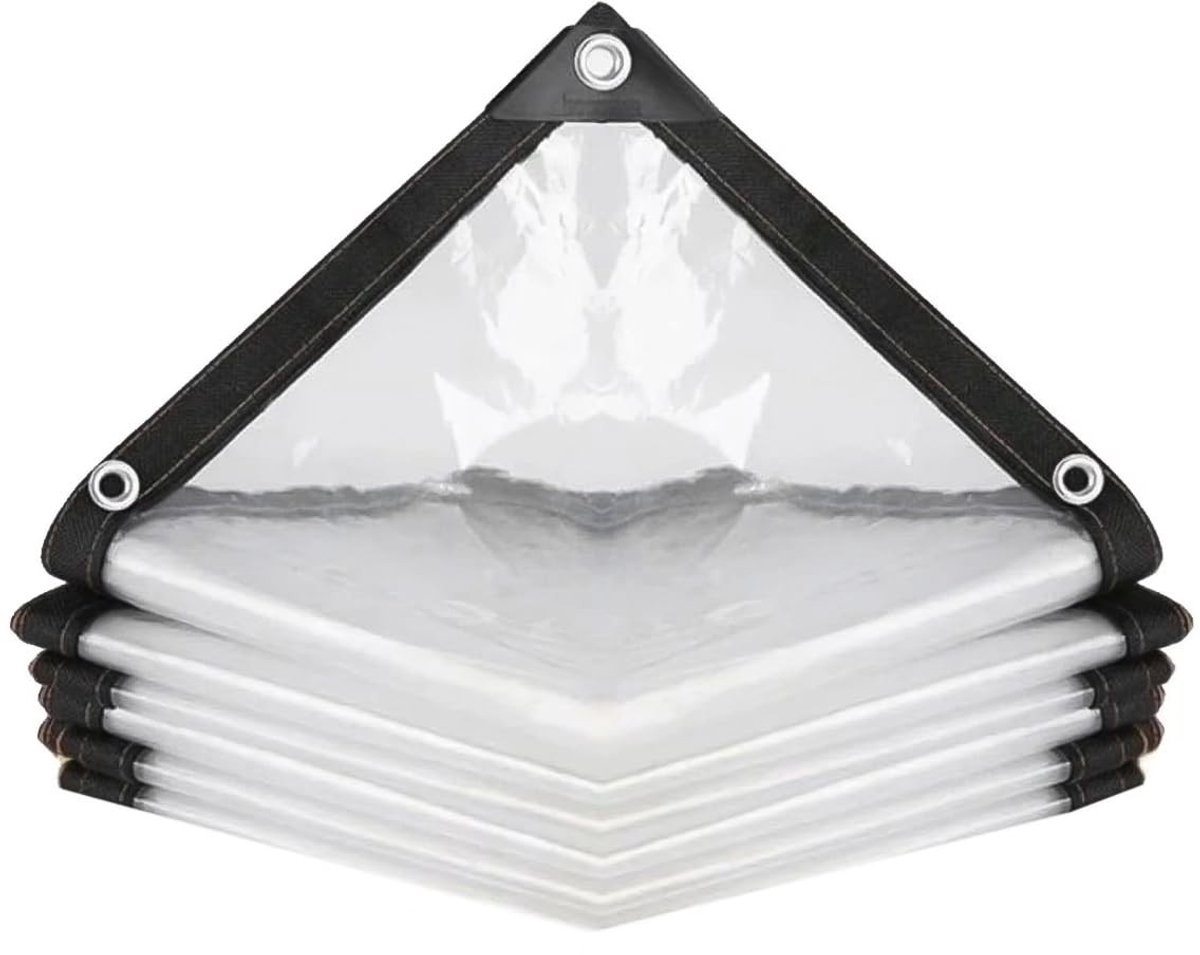 Dailygoods- Zeildoek Waterdicht - 0,12 mm PE-weefsel - UV-bestendig - Versterkte Randen - 1x2m - 16 Ogen met Messing Gaten - Afdekzeil