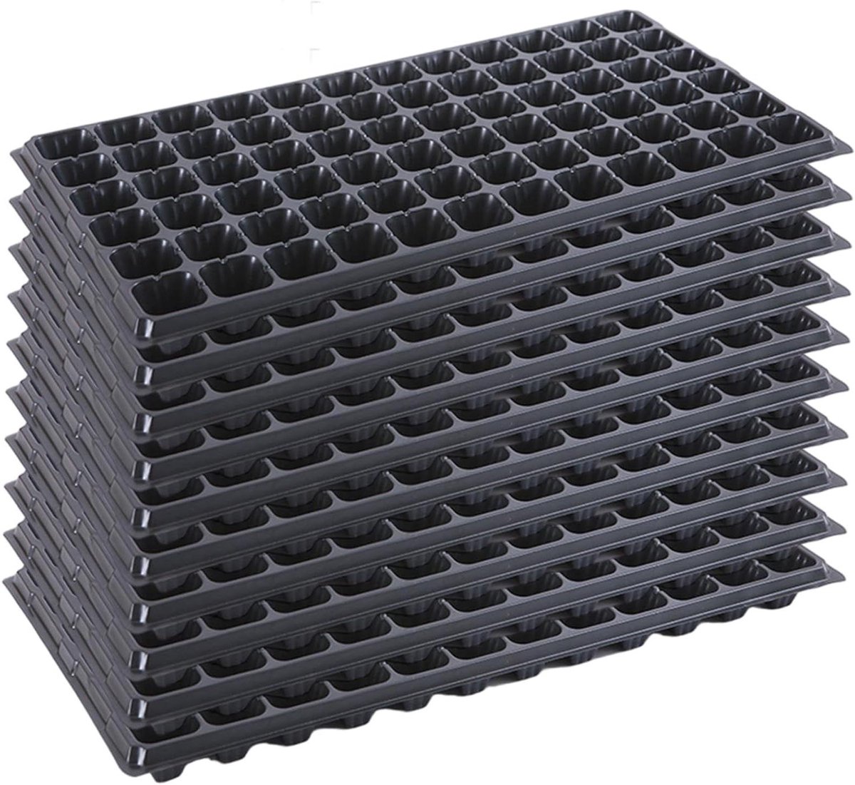 Zaadbakjes - Plantenbakjes - Zaailingen Kweken - 72 Cellen Dieper - 10 Stuks - Zwart