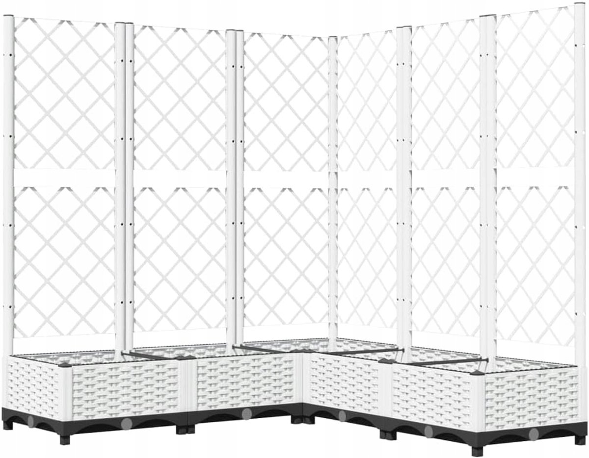 Bloembak met Trellis - Wit PP - 120x120x121,5cm