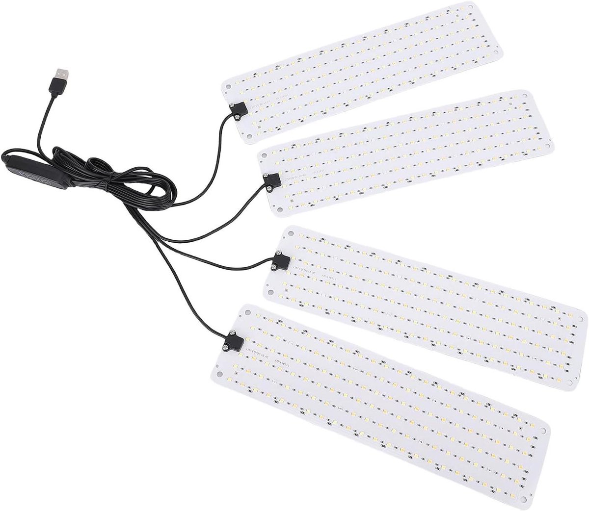 Led Groeilicht - Plantenlamp Kweeklamp - Planten Verzorgen - Volledig Spectrum Licht - 4 Hoofden - Zwart