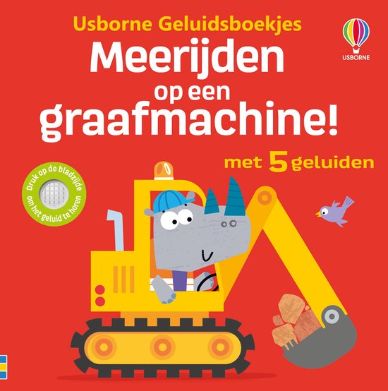Usborne Geluidsboekjes 1 - Meerijden op een graafmachine! - cover