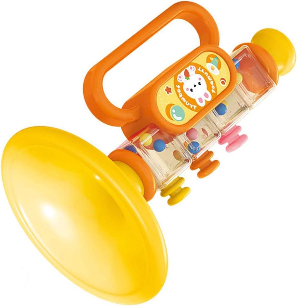 Trompet Muziekspeelgoed - Kindertrompet Speelgoed - Muziek Leren - Glad Afgerond Oppervlak - 13 cm - Geel