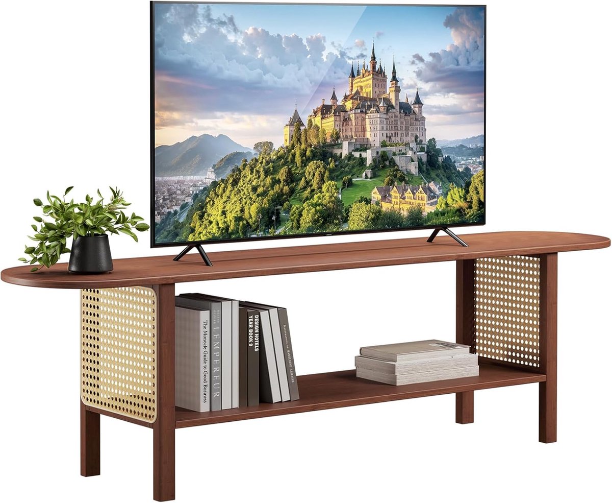 TV-Meubel – TV Kast 140 cm – Modern TV Dressoir met Opbergruimte – TV-Meubel voor Woonkamer en Slaapkamer – Houtlook