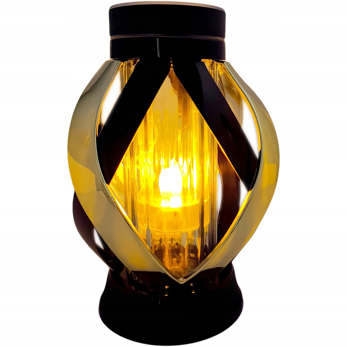 Znicz Solar Vest Zwart & Goud - elegant ontwerp, 24 cm diameter