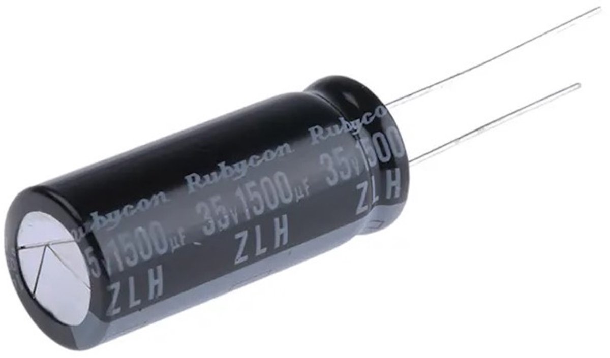 1500μF Capacitor 35V | DC | Rubycon | Through Hole