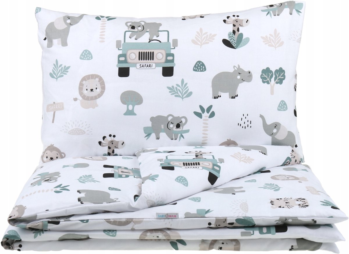Babymam Kinderledikant Dekbedovertrekset 120x90cm & 60x40cm - 100% Katoen