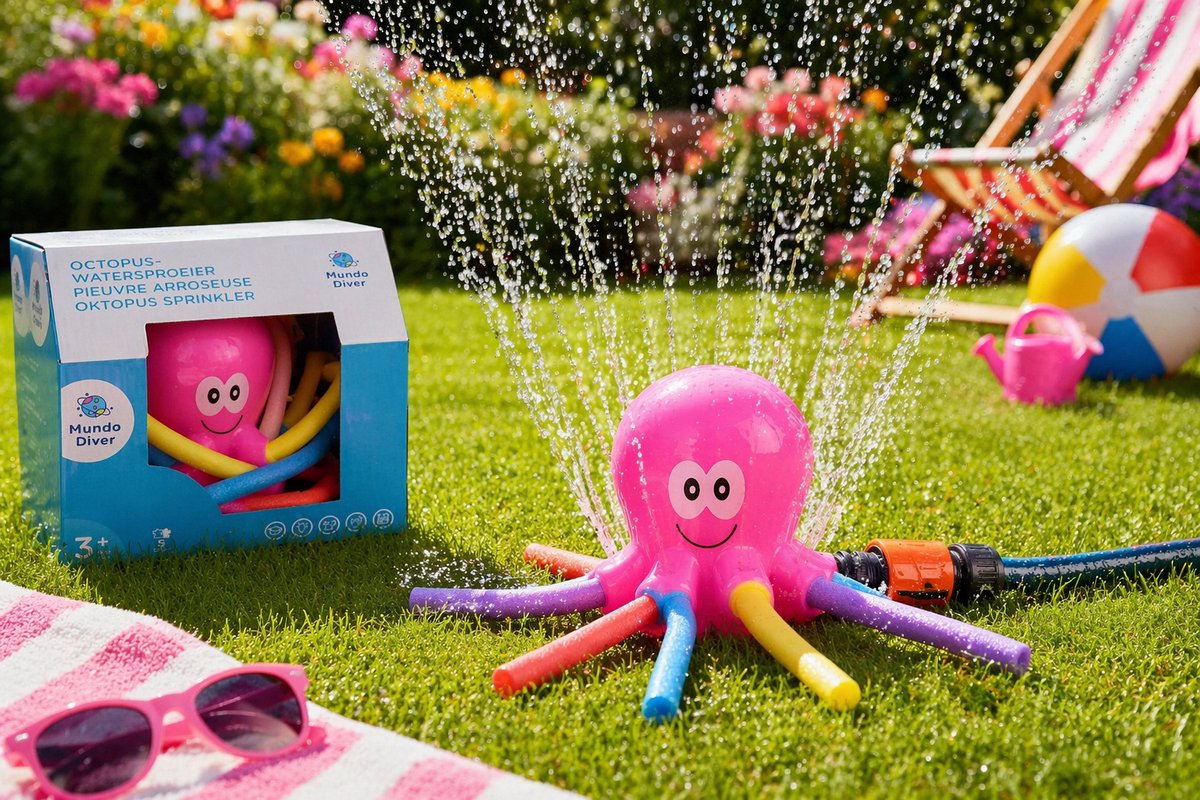 Mundo Diver Octopus Watersproeier – Tuinsproeier voor Kinderen – Water Speelgoed – Roze